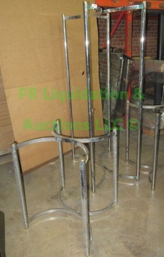 lot 598 image: Commercial display stands chrome metal bases