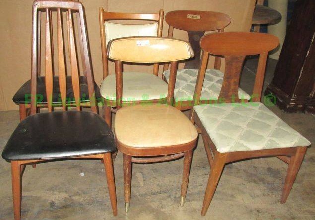 lot 602 image: Vintage retro chairs as shown, 6 total