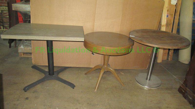 lot 603 image: Vintage Mersman accent table plus laminate & wood top utility tables
