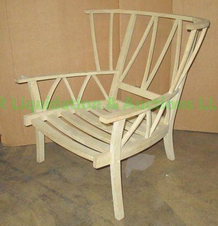 lot 599 image: Modern style white oak patio arm chair