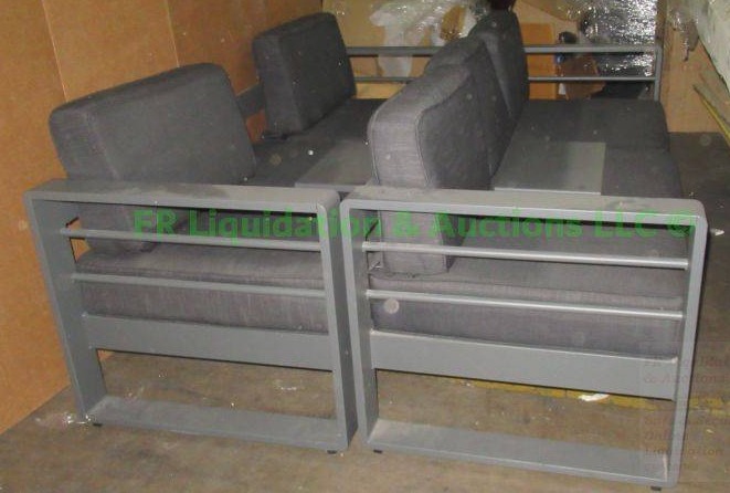 lot 623 image: Noble house furnishings metal frame couches