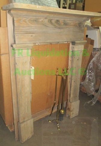 lot 632 image: Wood fireplace trim mantle plus, 48 x 35 x 10