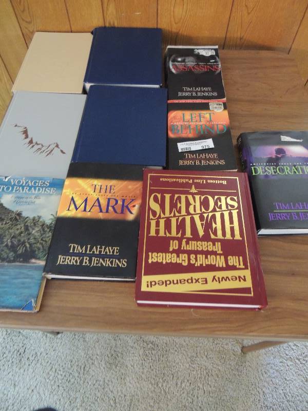 lot 975 image: BOOKS including  Left Behind, Medical, The Mark, Desecration and more
