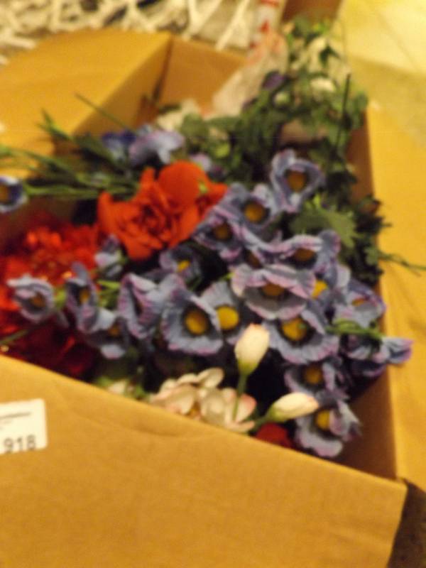 lot 918 image: Box of Flowers- Red, pink, white, yellow, green and purple. Have spring all year long