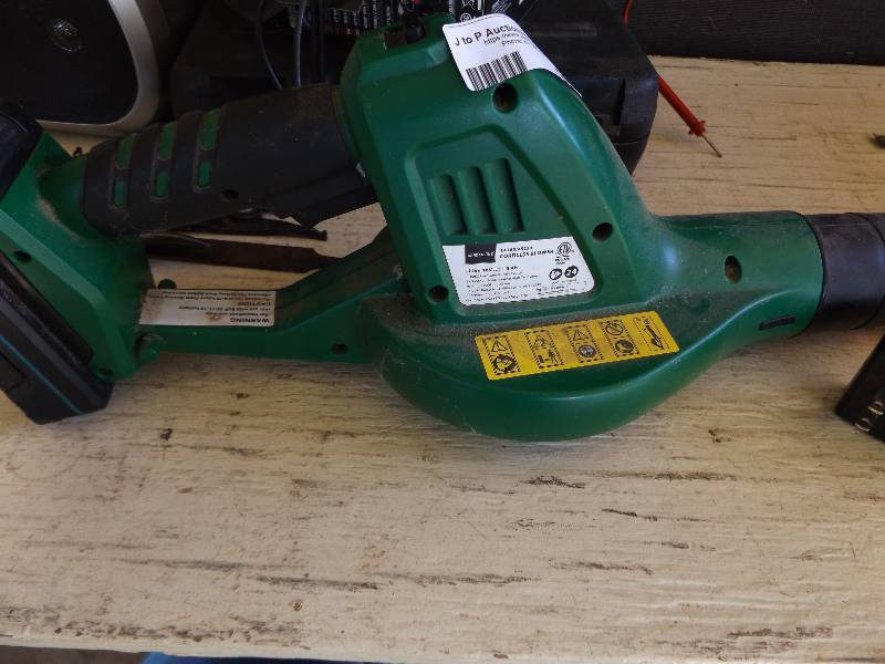 lot 931 image: Garden line cordless blower with charger   & box of ACO rings and gasket seal