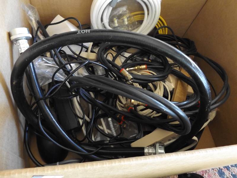 lot 935 image: Box of coax cables and wall sockets and more