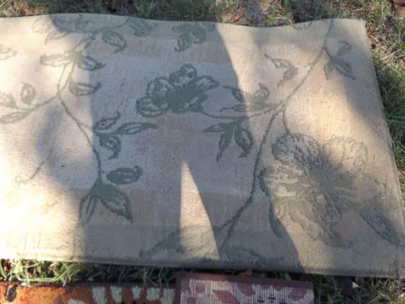 lot 987 image: 64  x 84  Plateau rug dark color with floral design   &  60 X 84 Argentine green