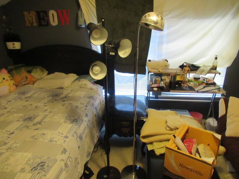 lot 99 image: 2 STANDING ADJUSTABLE LAMPS BOTH APPROX. 63 TALL