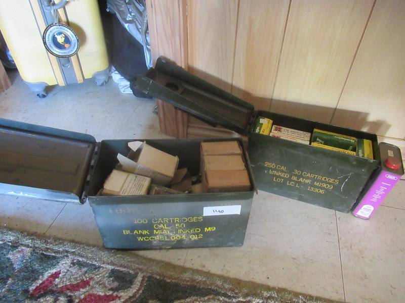 lot 140 image: 2 AMMO BOXES WITH REMINGTON WIN.270 AND WINCHESTER 270 RIFLE CARTRIDGES, 308 CARTRIDGES AND MORE