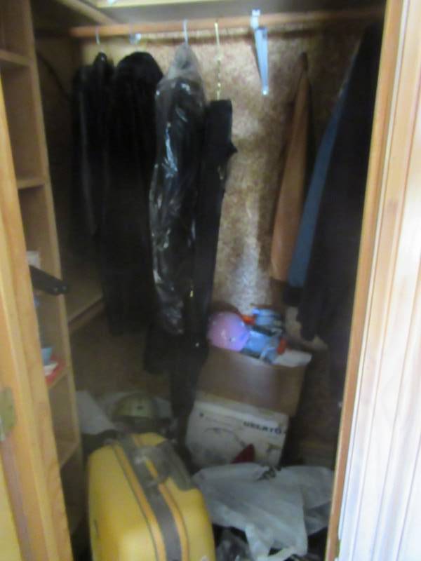 lot 141 image: CONTENTS OF 2 CLOSETS UNKNOWN CONTENTS SELLING AS PICTURES SHOW. DIDNT HAVE TIME TO LOOK THROUGH THEM MYSTERY LOTS BUYER MUST REMOVE ALL CONTENTS