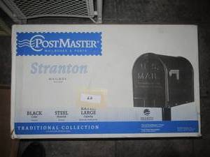 lot 62 image: STRANTON POSTMASTER EXTRA LARGE STEEL MAILBOX IN BLACK NEVER USED