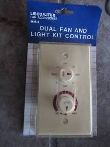 lot 65 image: LIBCOLITEX DUAL FAN AND LIGHT CONTROL WITH DIMMER