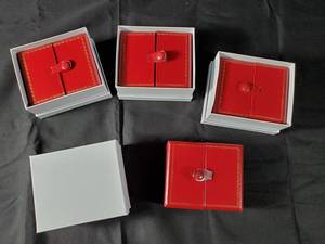 lot 20 image: 4 New Red Fitted Bracelet Boxes
