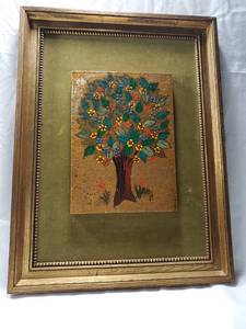 lot 37 image: Mid Century Framed Oil Painting on Wood
