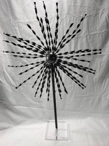 lot 39 image: Brutalist Style Metal Flower Sculpture on Acrylic Base