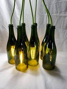 lot 109 image: Handcrafted Champagne Bottles Hanging Light