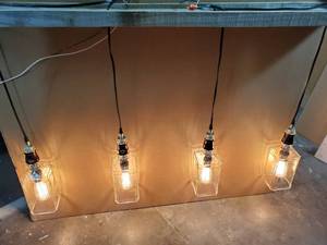 lot 110 image: Handcrafted Whiskey Bottles Hanging Light