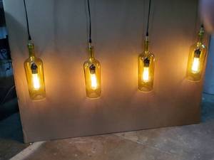 lot 111 image: Handcrafted Wine Bottles Hanging Light