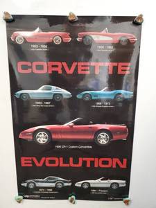 lot 161 image: Vintage Corvette Poster