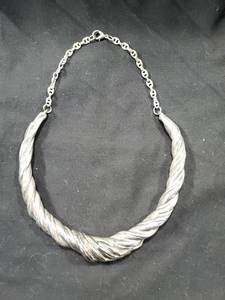 lot 42 image: Sterling Silver Bib Style Necklace