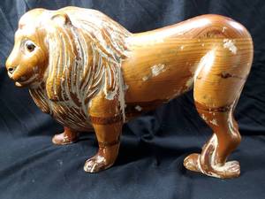 lot 166 image: Carved Wooden Lion