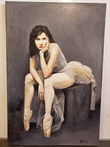 lot 116 image: Randy Groden Oil Painting The Wait