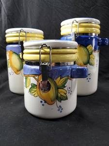 lot 122 image: Three Ceramic Kitchen Canisters