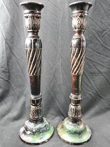 lot 131 image: Brass Candlestick Holders - Pair