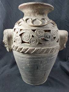 lot 141 image: Terra Cotta Pot with Elephant Motif