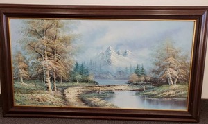 lot 148 image: Framed Landscape Oil Painting by A. Burton