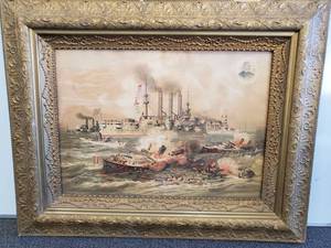 lot 118 image: Destruction of Admiral Cerveras Fleet at Santiago de Cuba 731898