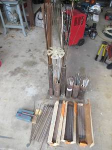 lot 11 image: AIRCO WELDING RODS  3 BOXES MARKED PART 924 AND WELDING RODS STAND