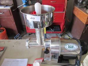lot 20 image: LEM ELECTRIC GRINDER MODEL# 8 FOR PROCESSING VENISON AND OTHER MEATS WITH BACKWOODS SUMMER SAUSAGE KITS AND MORE