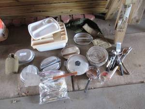 lot 63 image: CAMPING COOKWARE, CAMPING SILVERWARE, CANTEEN AND MORE
