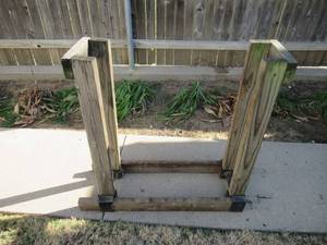 lot 124 image: CUSTOM MADE FIREWOOD HOLDER APPROX. 3 FT WIDE X 3.5 FT TALL