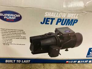 lot 3 image: Superior Pump Shallow Well Jet Pump 12 HP