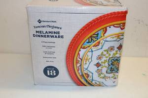 lot 84 image: Members Mark 18pc Dinnerware - Tuscan Elegance NEW
