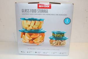 lot 90 image: ArCook 8pc Glass Storage Containers NEW