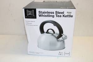 lot 94 image: SALT Stainless Steel Whistling Tea Kettle 2QT NEW