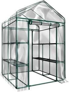 lot 96 image: Home-Complete Walk-in Greenhouse- Indoor Outdoor with 8 Sturdy Shelves NEW
