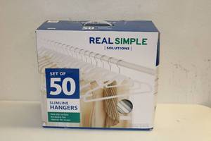 lot 97 image: Real Simple 50 Slim Line Hangers NEW