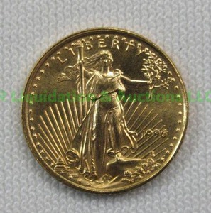 lot 3 image: Gold 110 oz. eagle walking liberty coin