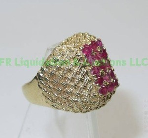 lot 16 image: 14K Gold Vintage Ruby, Diamond Ring