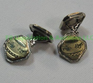 lot 18 image: Art Deco Belais 14K Gold Cuff Links