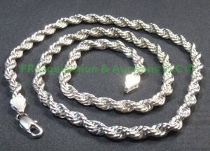 lot 32 image: Sterling Silver Rope Chain