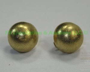 lot 34 image: 18K Gold Textured Dome Earrings