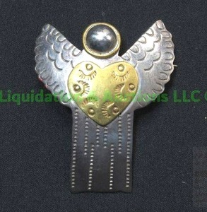 lot 42 image: Sterling silver Angel brooch