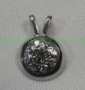 lot 62 image: 14K White Gold, Diamond, Pendant