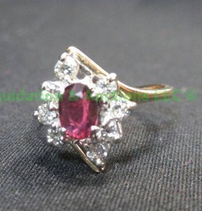 lot 78 image: 14K Gold, Ruby, Diamond Ring