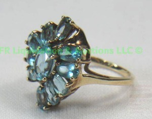 lot 93 image: 10k Gold, blue topaz, ring